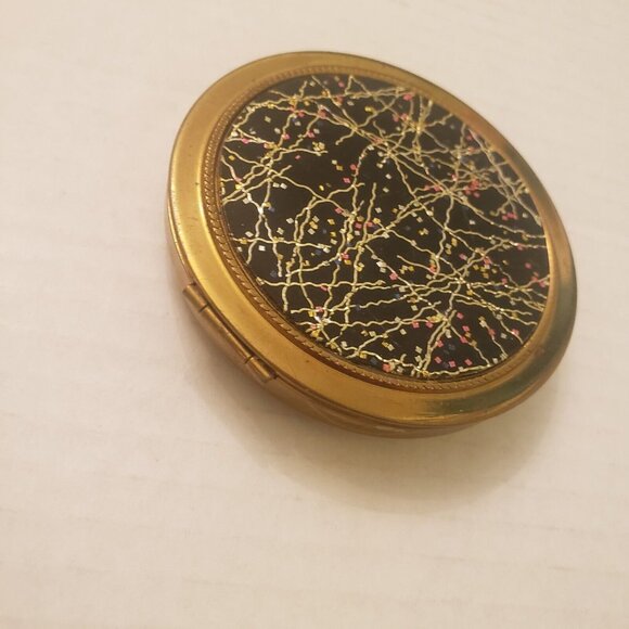 Vtg Glittery Compact Art Deco Whimsical Confetti Streamers - Picture 3 of 12